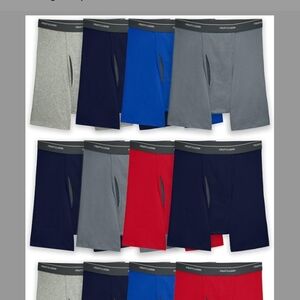 Fruit of the Loom Men's Boxer Briefs - Gray, Blue, Red Set